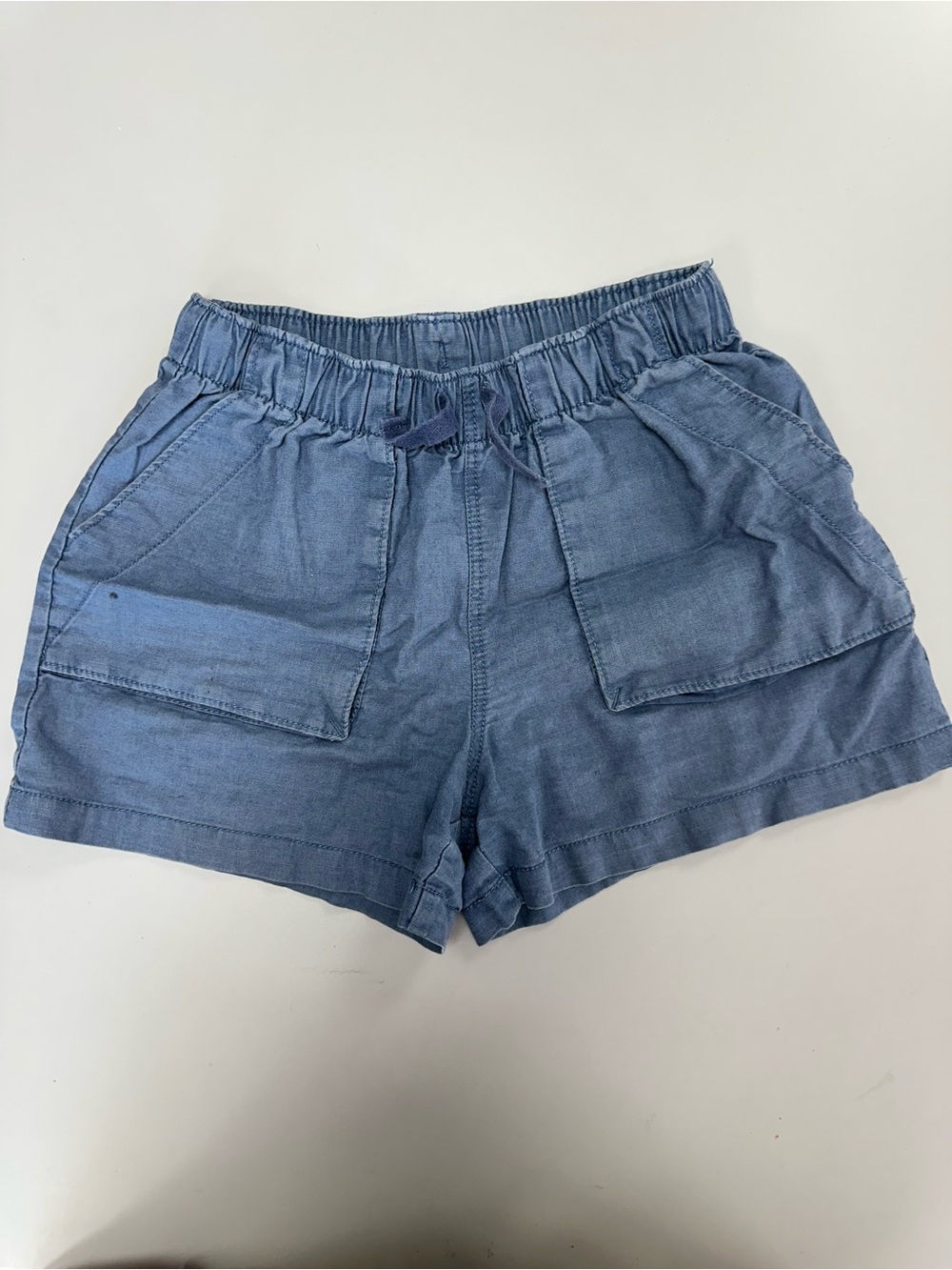 Tea Collection Denim-Look Elastic Waist Shorts in Indigo